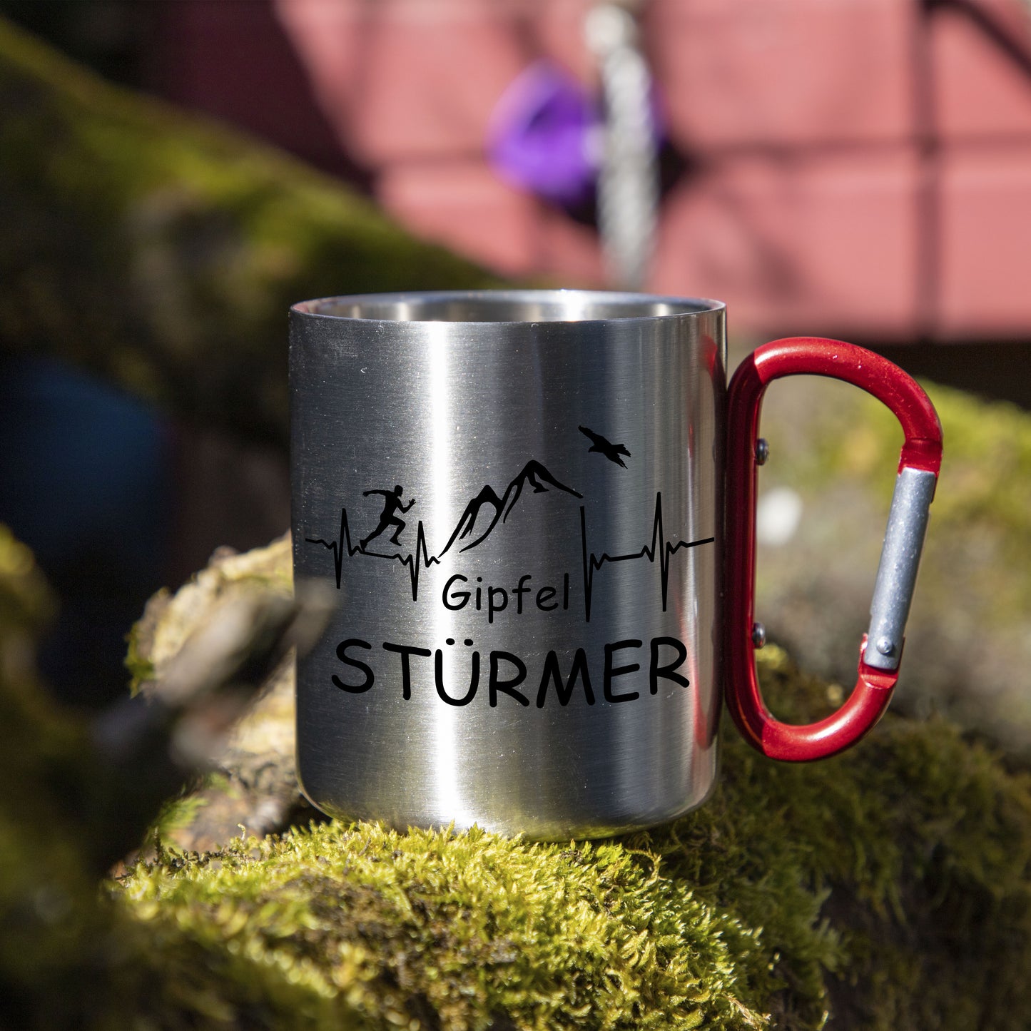 Tasse - Gipfelstürmer - Edelstahl mit Karabiner