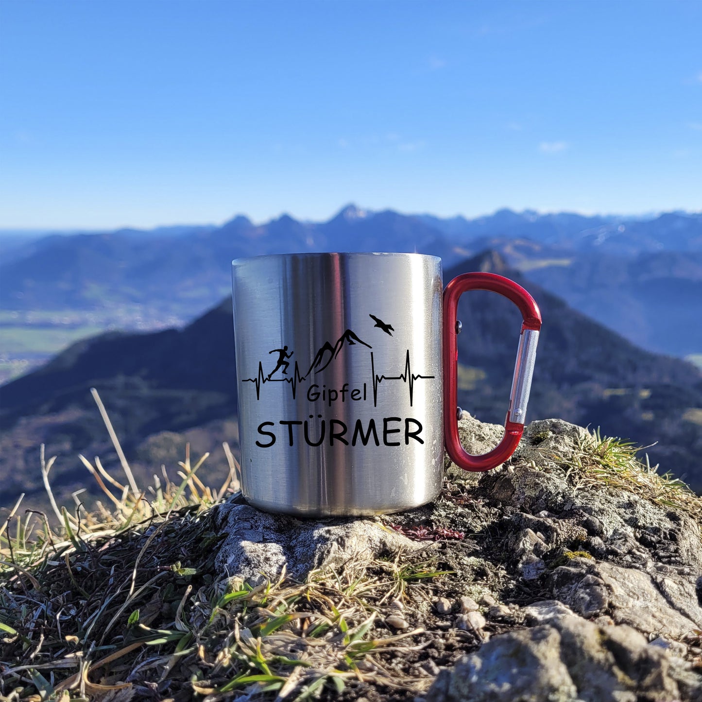 Tasse - Gipfelstürmer - Edelstahl mit Karabiner