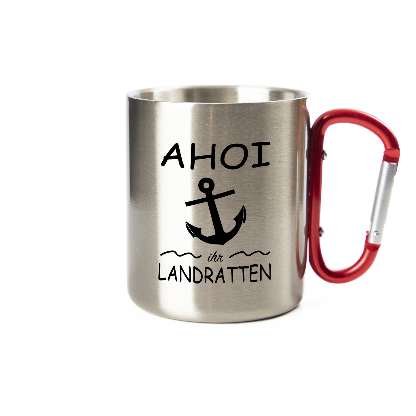 Tasse - Ahoi ihr Landratten - Edelstahl mit Karabiner