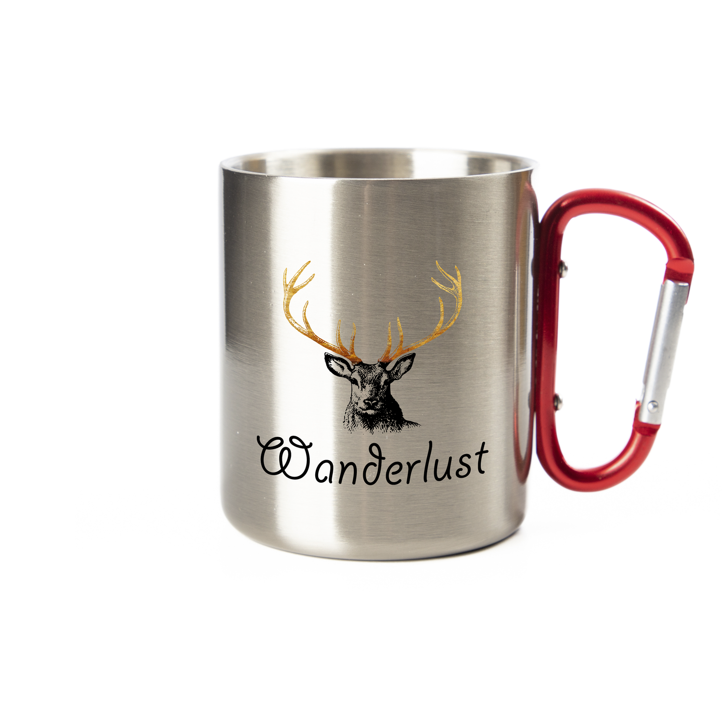 Tasse - Wanderlust - Edelstahl mit Karabiner