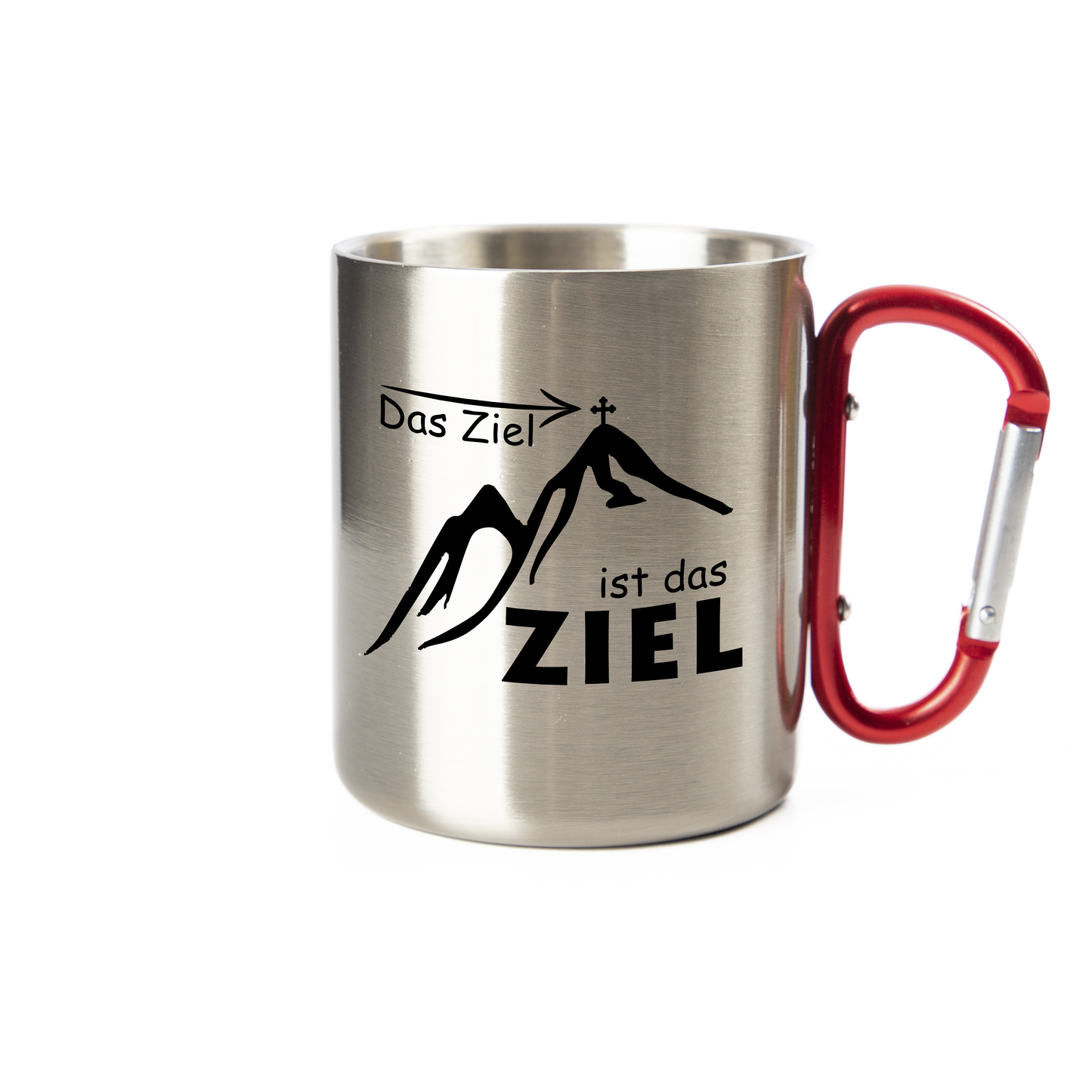 Tasse - Das Ziel ist das Ziel - Edelstahl mit Karabiner