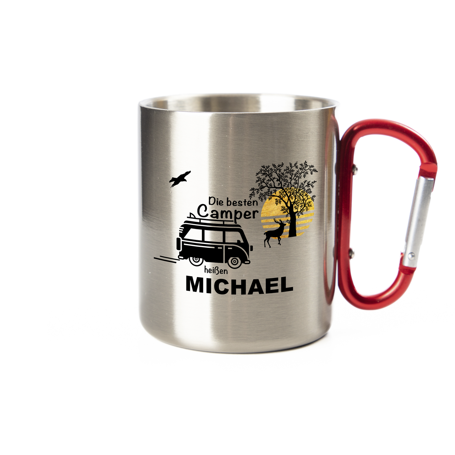 Tasse - Die besten Camper heißen. - Edelstahl mit Karabiner