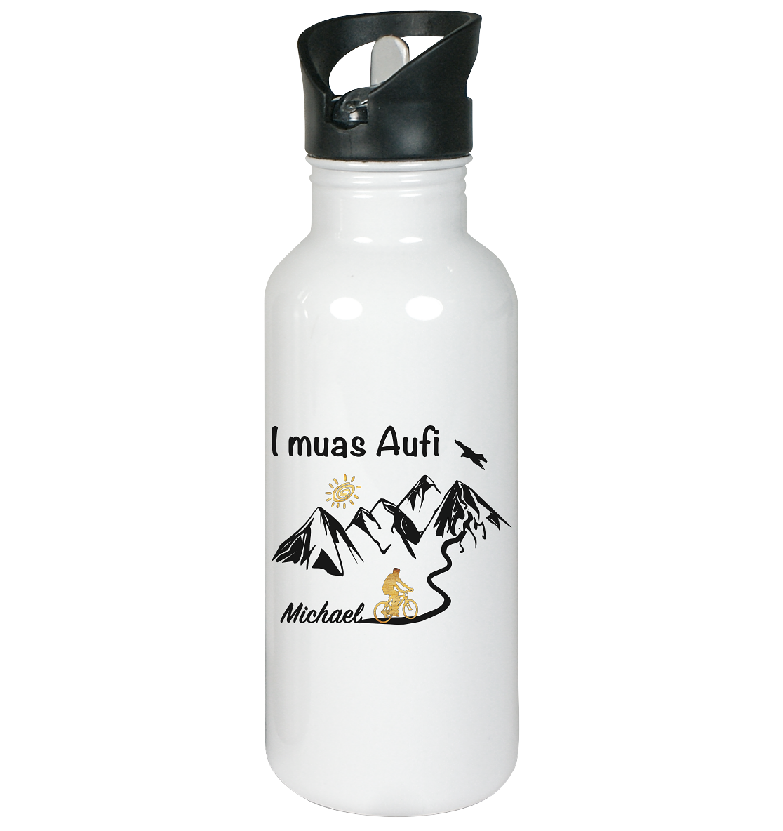 I muas Aufi - MTB Mann - Edelstahl-Trinkflasche