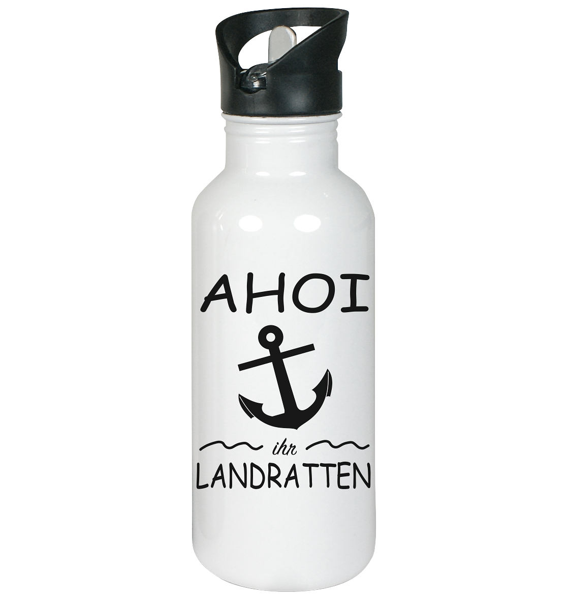 Ahoi ihr Landratten - Edelstahl-Trinkflasche