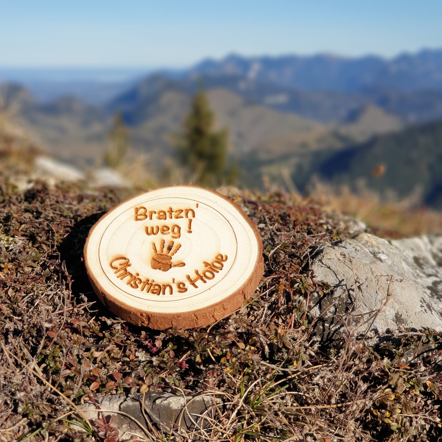 Holz Glasuntersetzer für Gläser - Pfoten weg mein Bier - personalisierbar