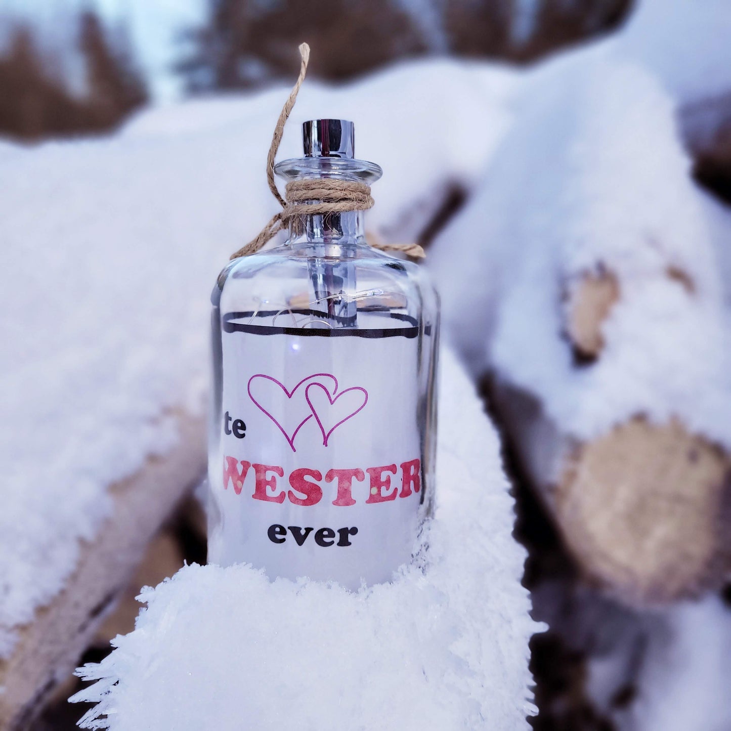 Stoamandal Flaschenpost - Beste Schwester - LED Flaschenpost beleuchtet