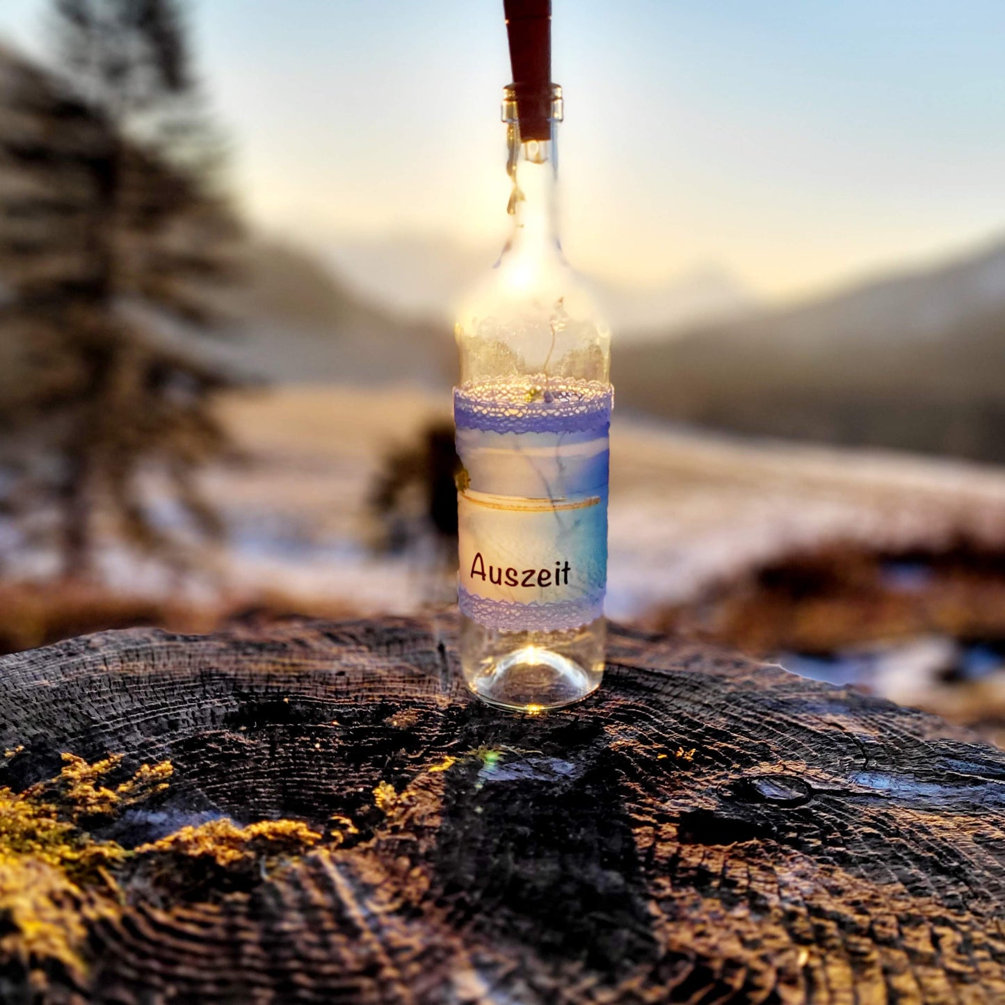 Stoamandal Flaschenlicht - Danke - LED Lichterkette in einer Glasflasche