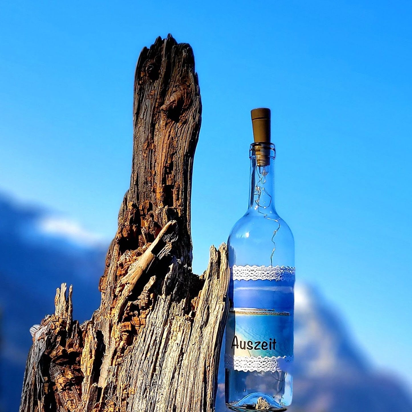 Stoamandal Flaschenlicht - Danke für Alles - LED Lichterkette in einer Glasflasche