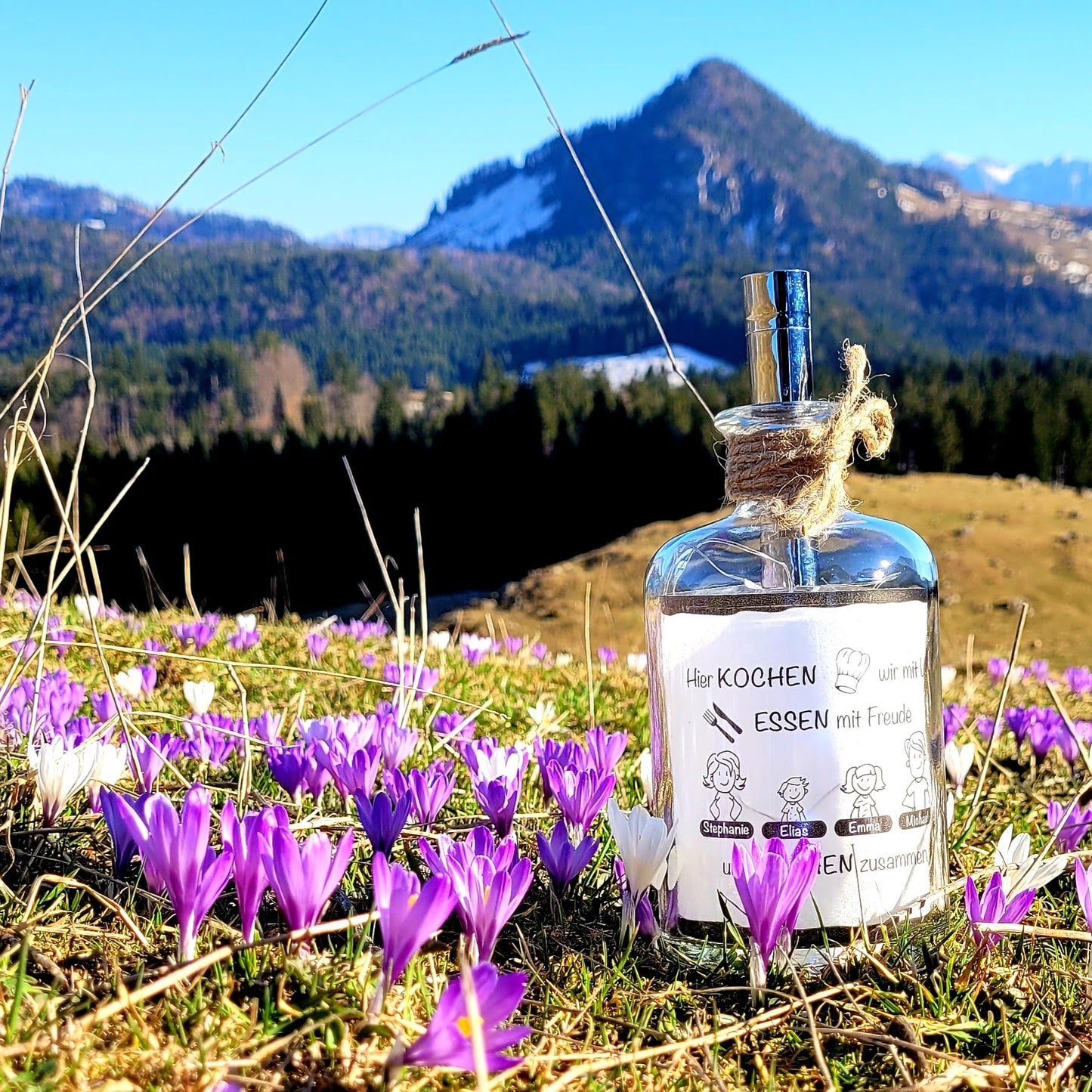 Stoamandal Flaschenpost - GEBURTSTAG - personalisiert - LED Flaschenpost beleuchtet