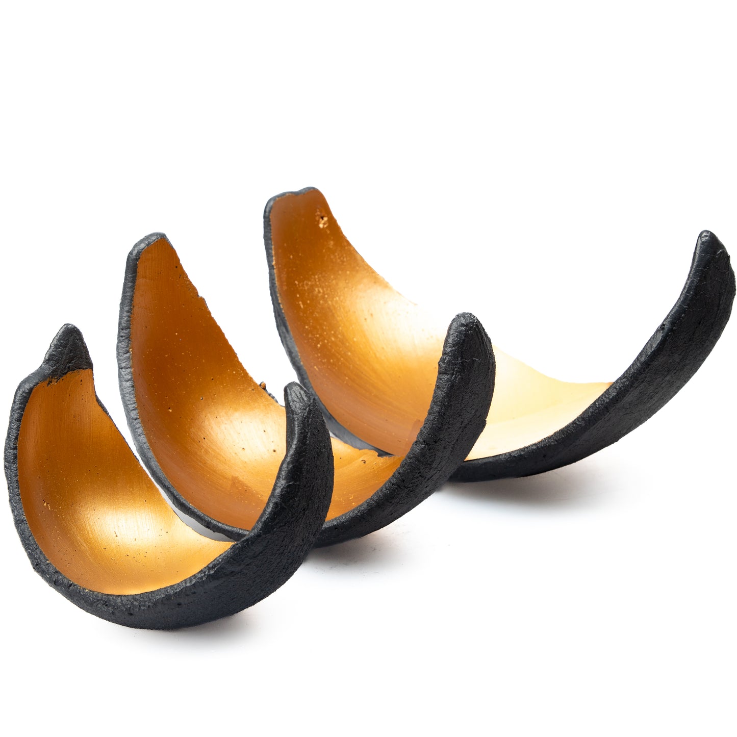 Lichtschale gold LUNA - Beton schwarz-grau