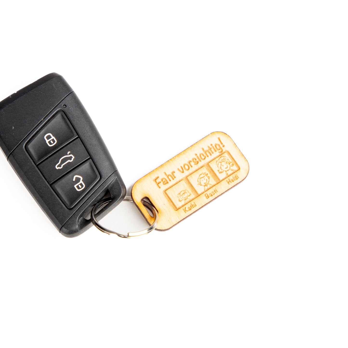 Schlüsselanhänger - Fahr vorsichtig - Holz - personalisierbar