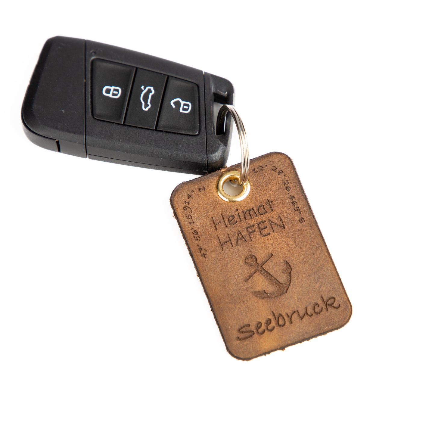 Schlüsselanhänger - Heimat HAFEN - Leder - personalisiert