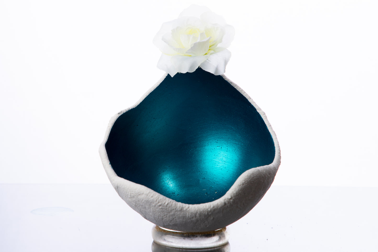 Lichtschale petrol - Beton grau - Größe S