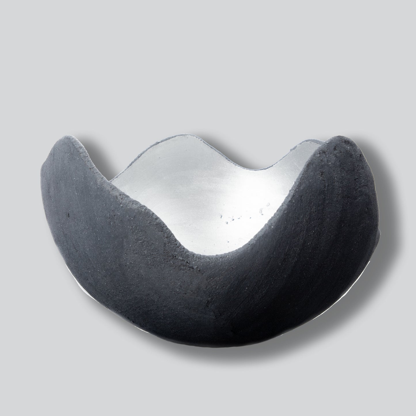 Edle Dekoschale in silber glänzend - S (15cm) - Beton schwarz - grau