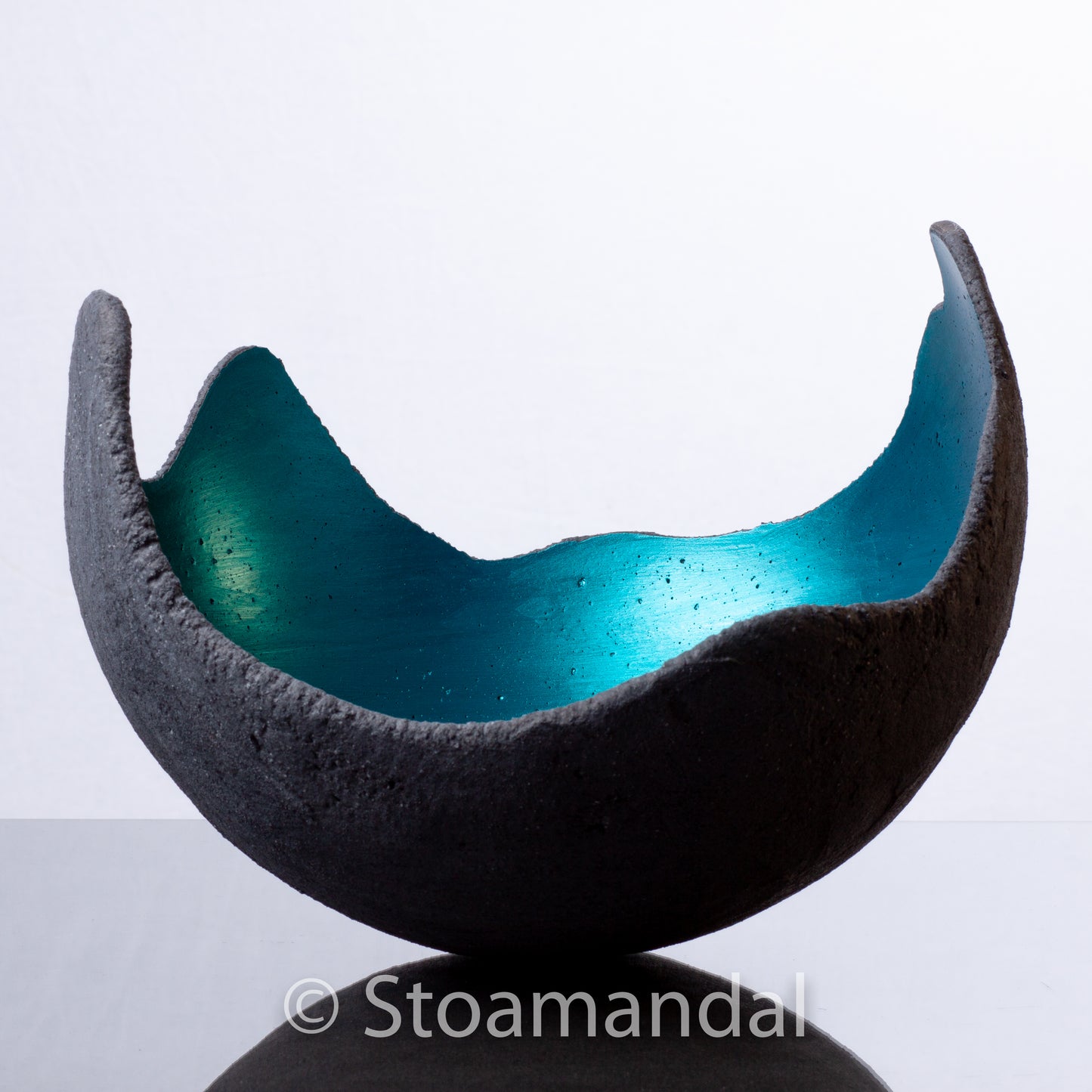 Lichtschale petrol - Beton schwarz - grau