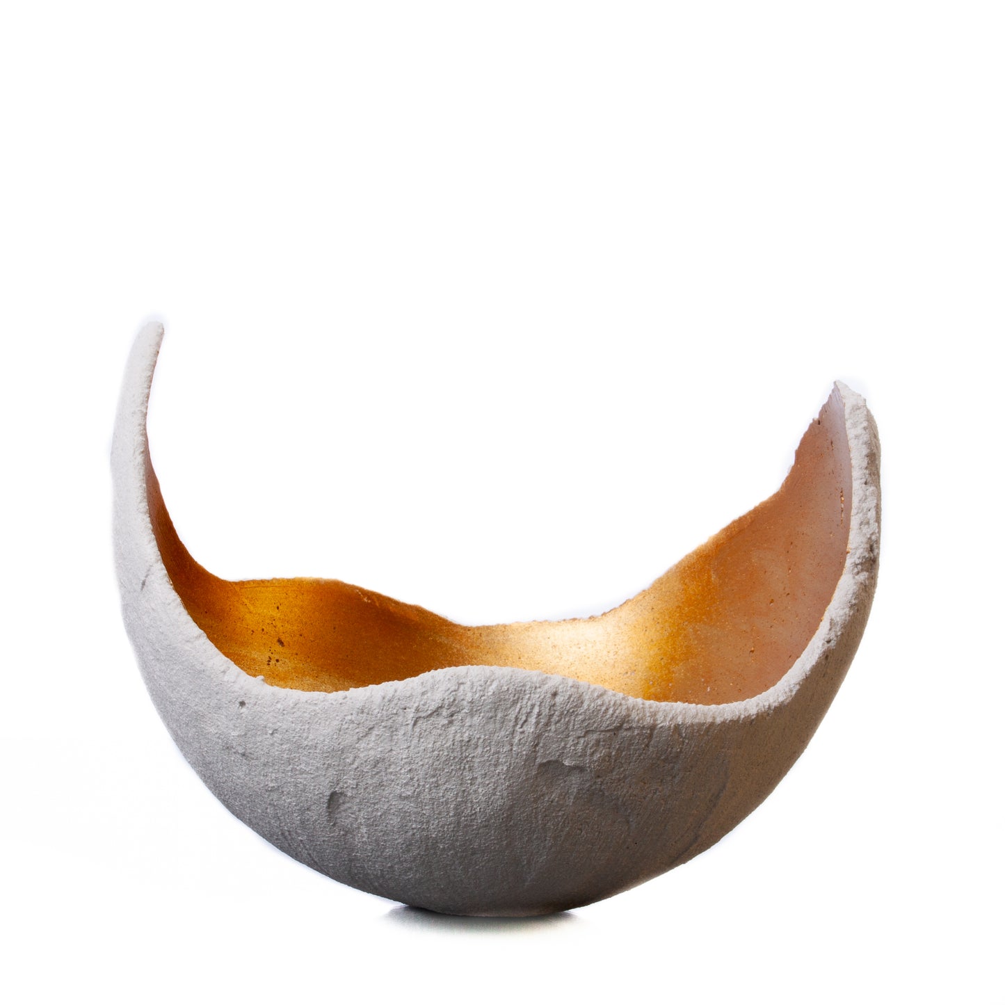 Lichtschale gold - Beton weiß