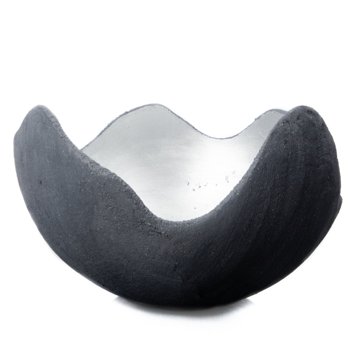 Lichtschale silber - Beton schwarz-grau