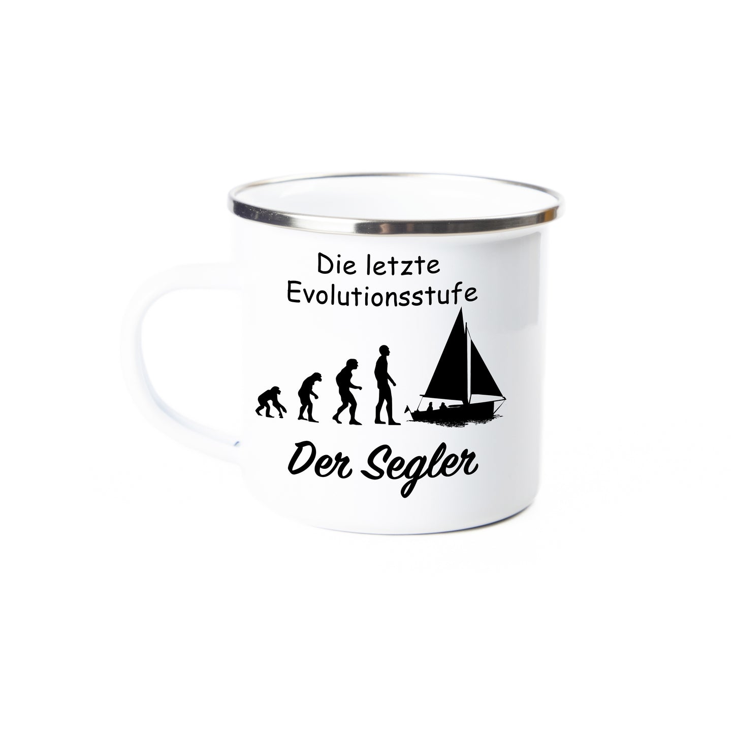 Tasse - Die letzte Evolutionsstufe Der Segler - Emaille (Silber)