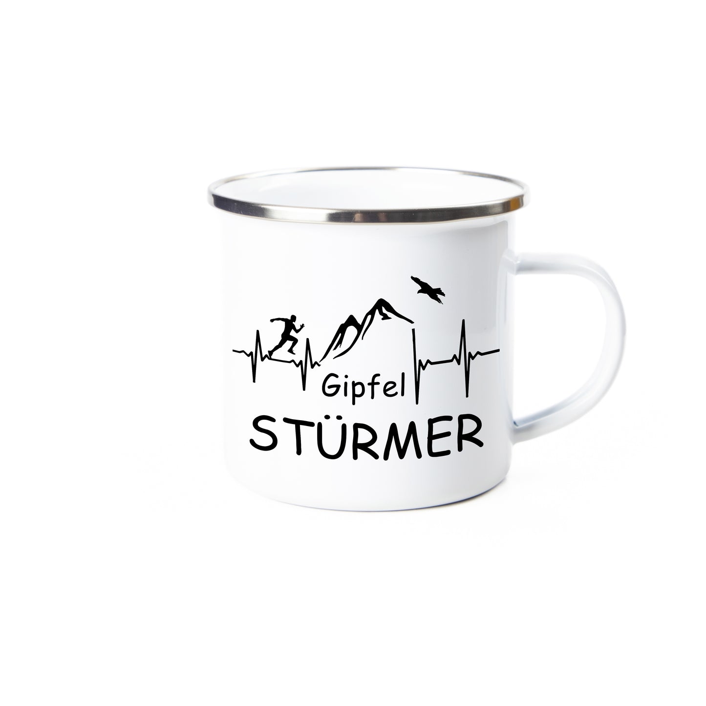 Tasse - Gipfelstürmer - Emaille (Silber)