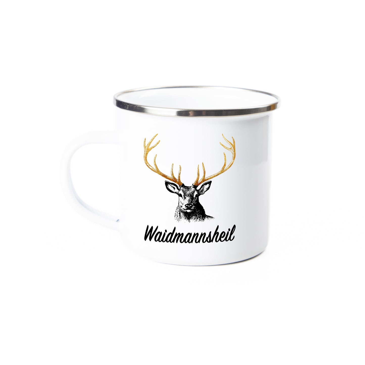 Tasse - Waidmannsheil - Emaille (Silber)