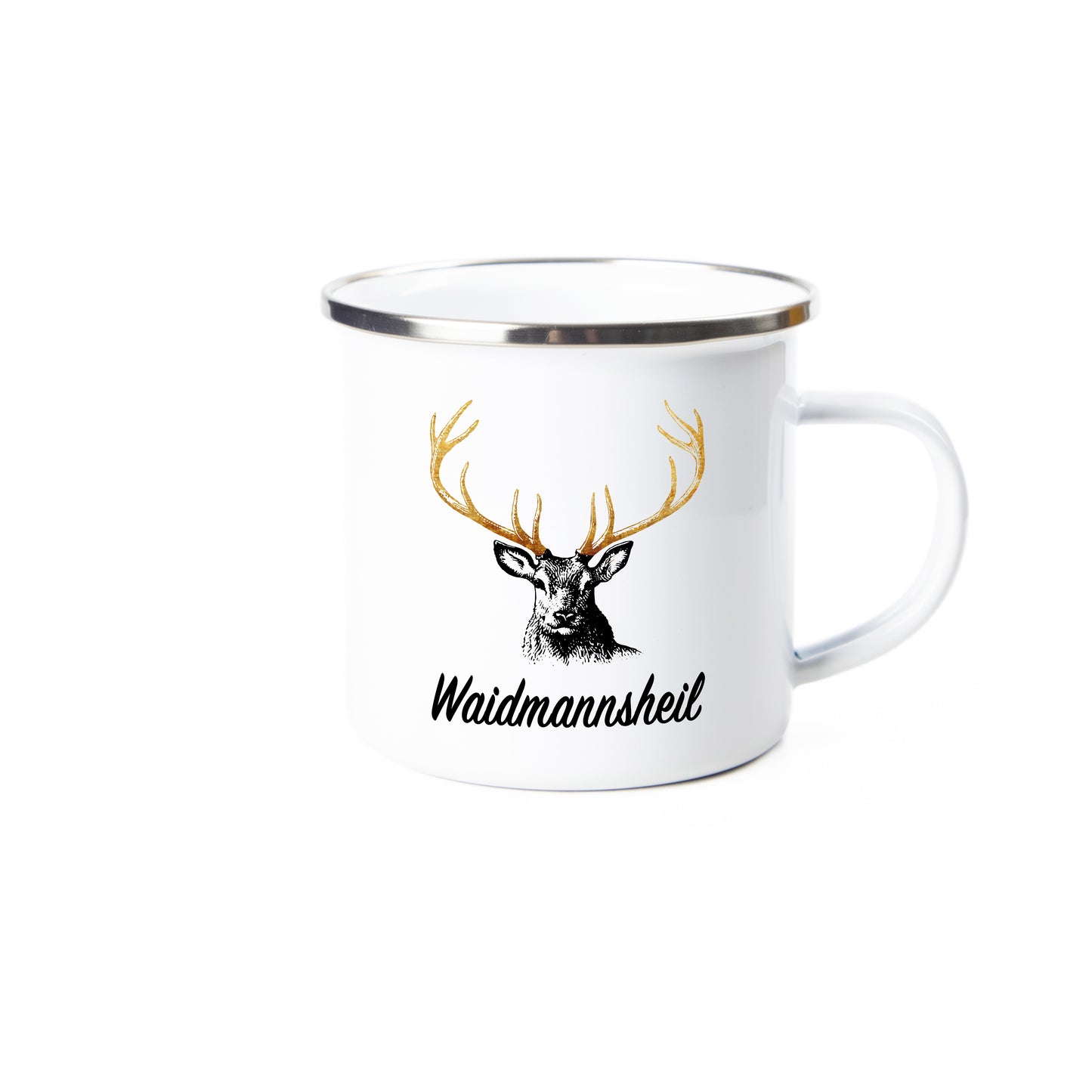 Tasse - Waidmannsheil - Emaille (Silber)