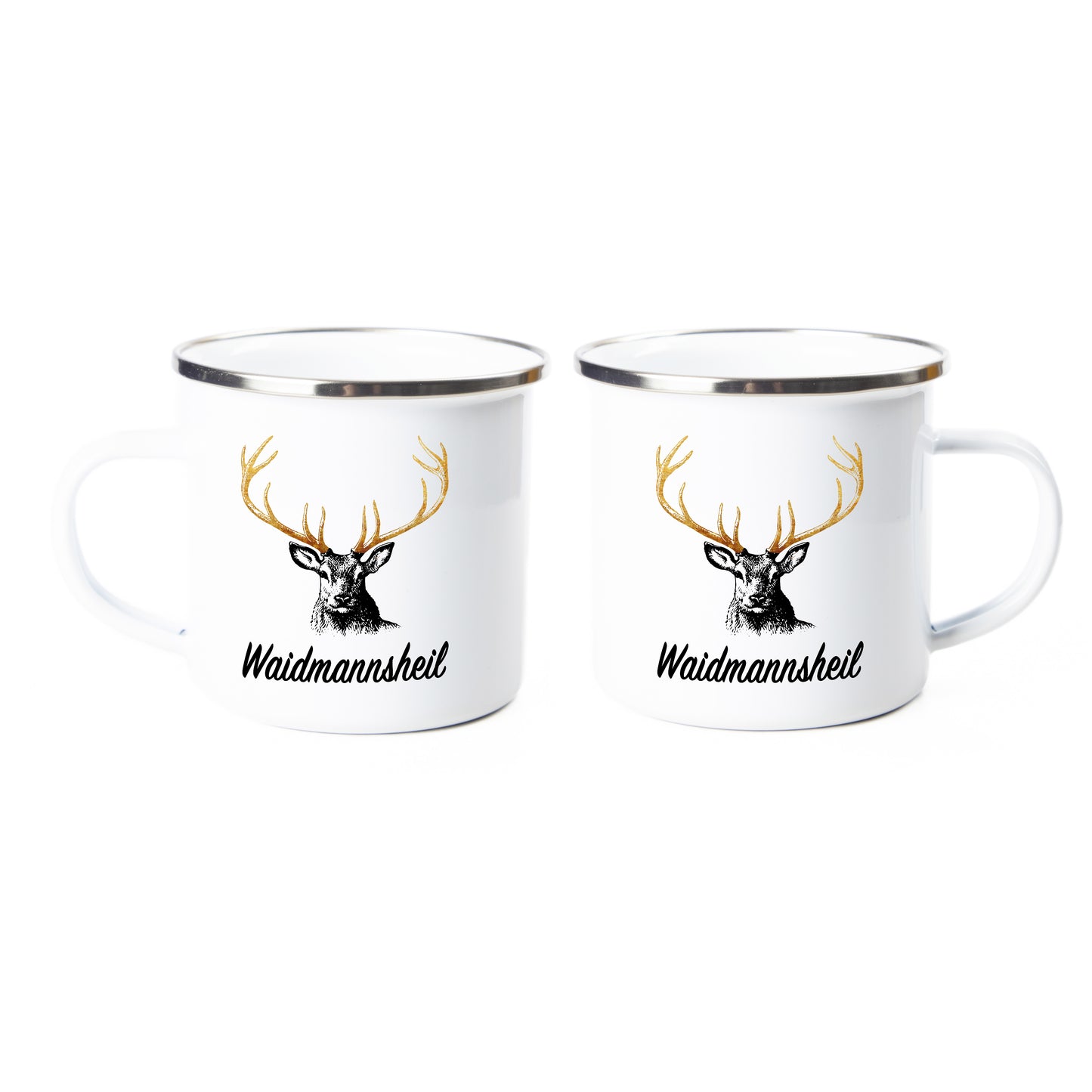 Tasse - Waidmannsheil - Emaille (Silber)