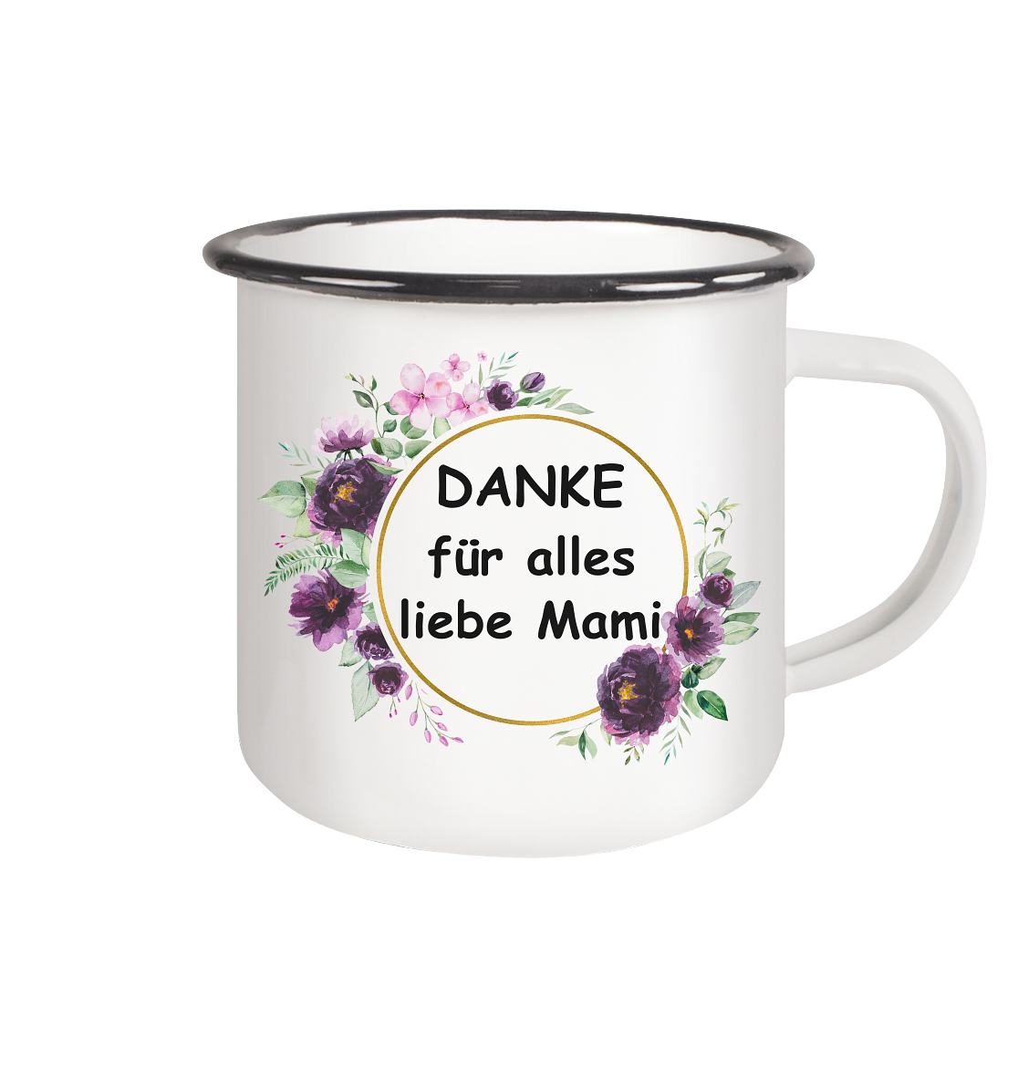 Danke für alles liebe Mami - Emaille Tasse (Black)