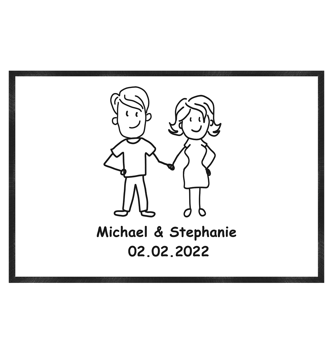 Fußmatte Hochzeitspaar - personalisiert - 60x40cm