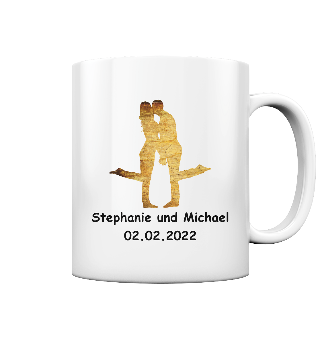 Tasse - Hochzeit Paar gold - personalisiert - glossy