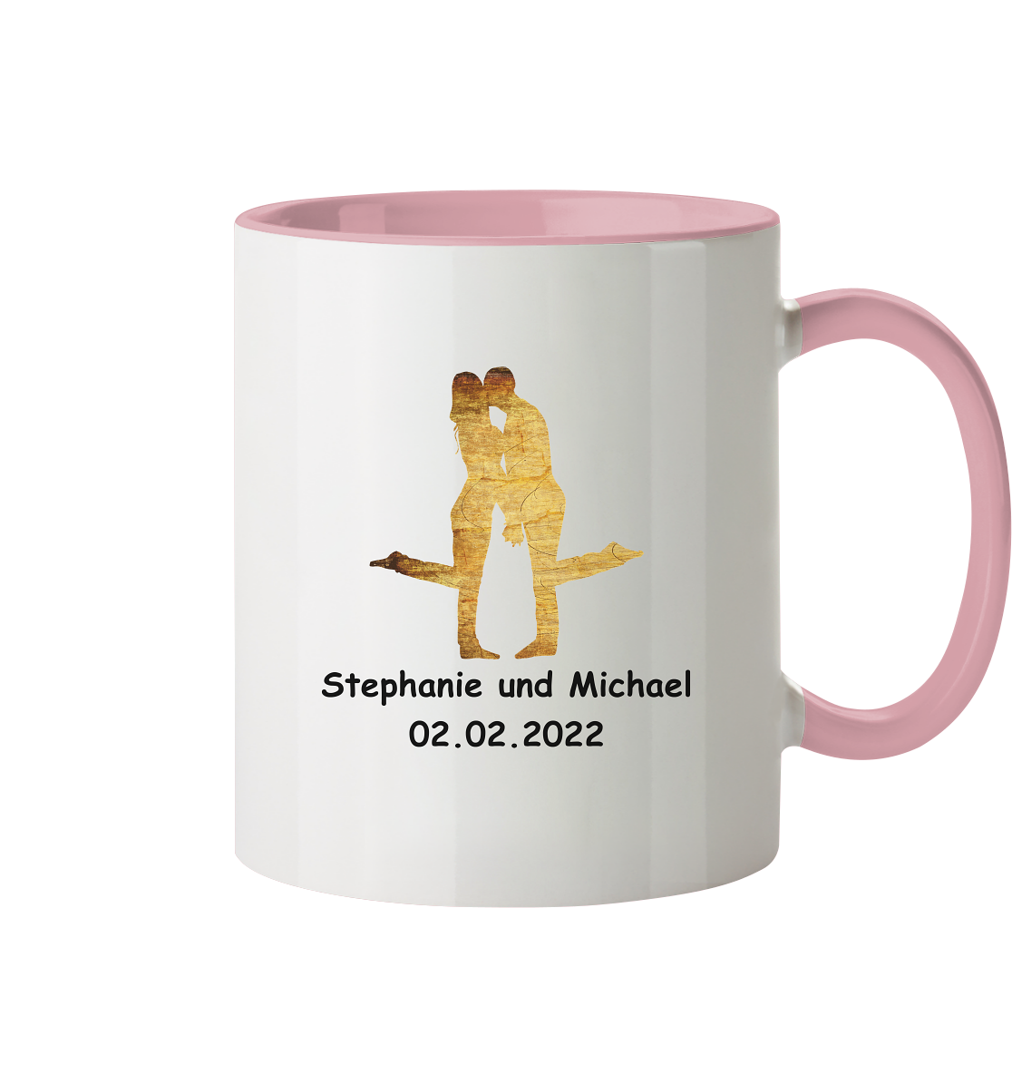 Tasse - Hochzeit Paar gold - personalisiert - zweifarbig