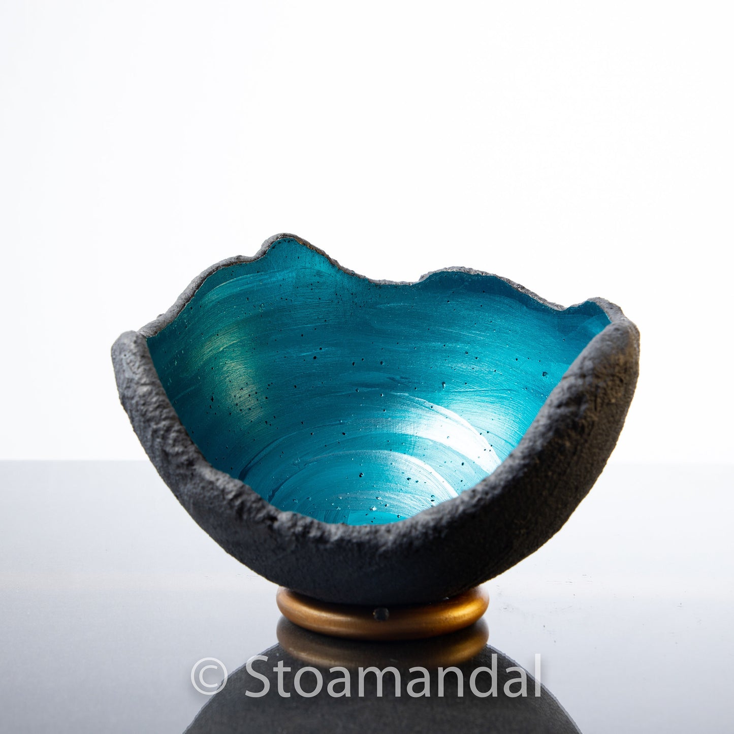 Lichtschale swirly lagoon - Beton schwarz