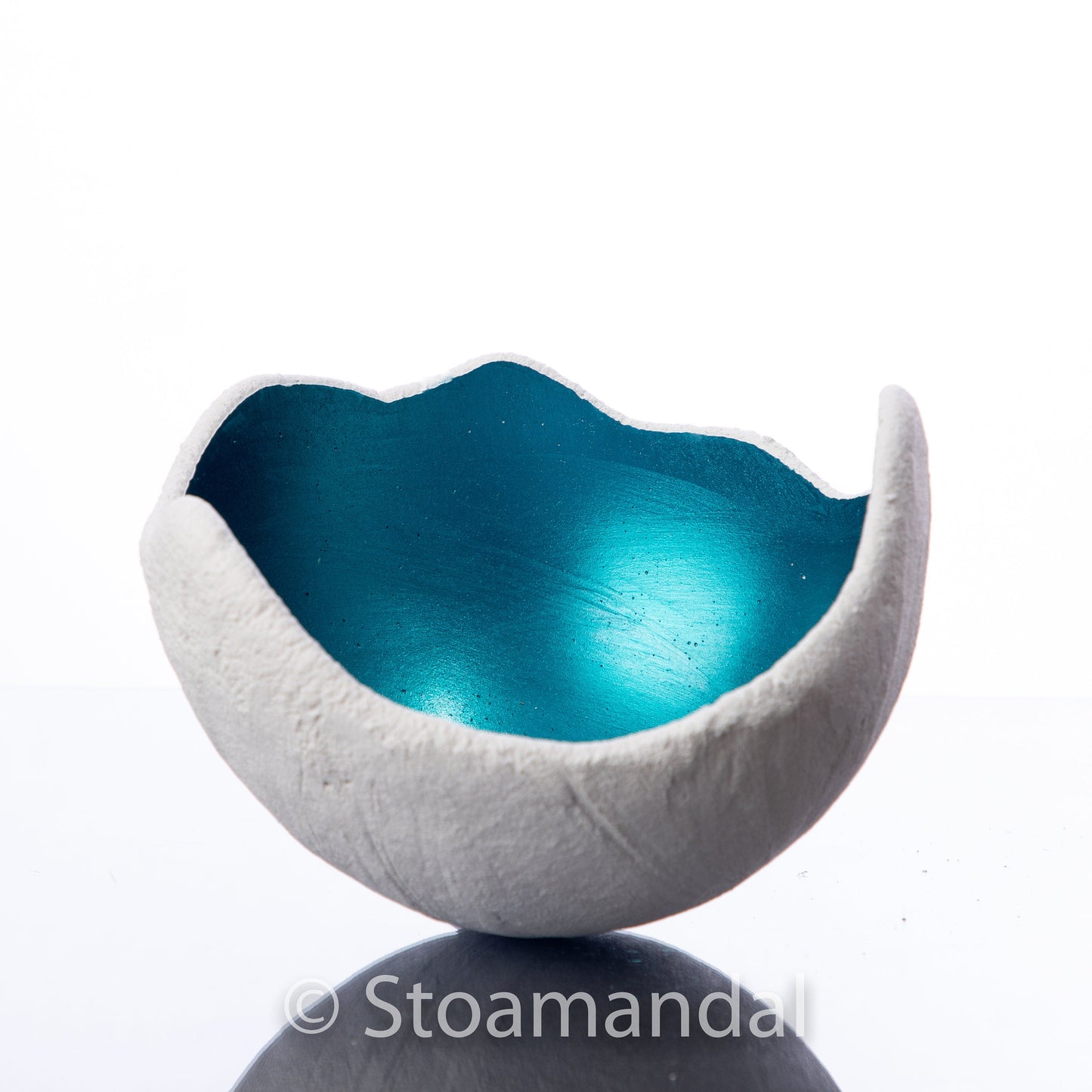 Lichtschale petrol - Beton weiß