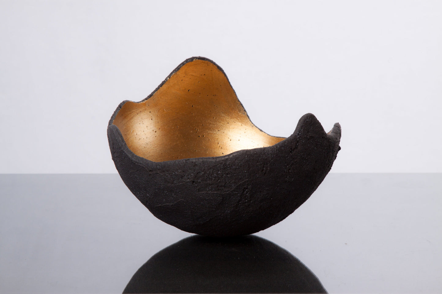 Lichtschale gold - Beton anthrazit - Größe S