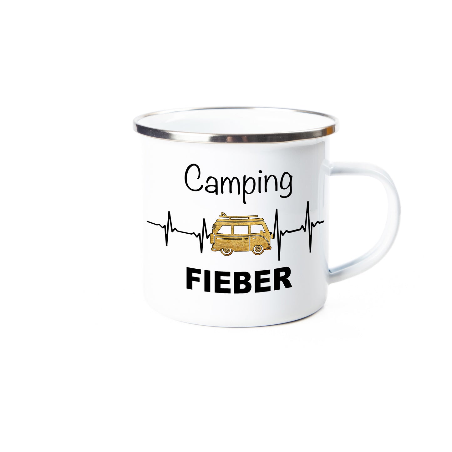 Tasse - Campingfieber - Emaille (Silber)