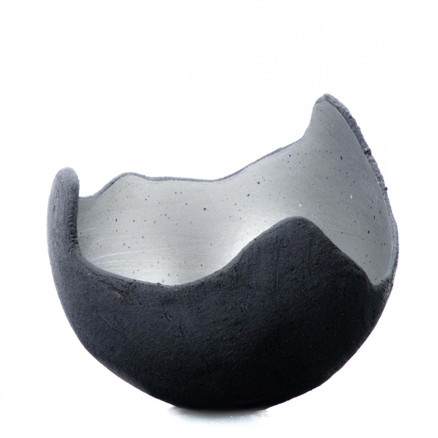Edle Dekoschale in silber glänzend - S (15cm) - Beton schwarz - grau