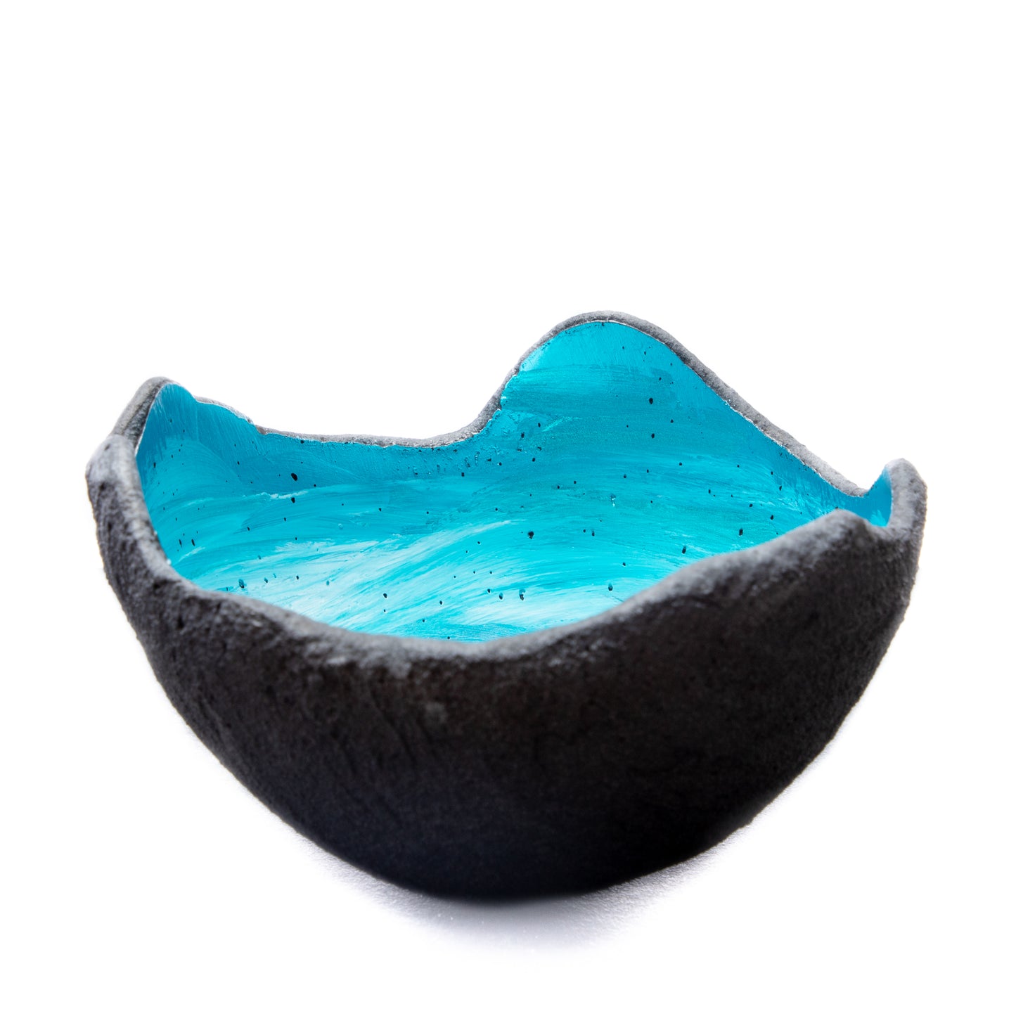 Lichtschale swirly blue lagoon - Beton schwarz - grau