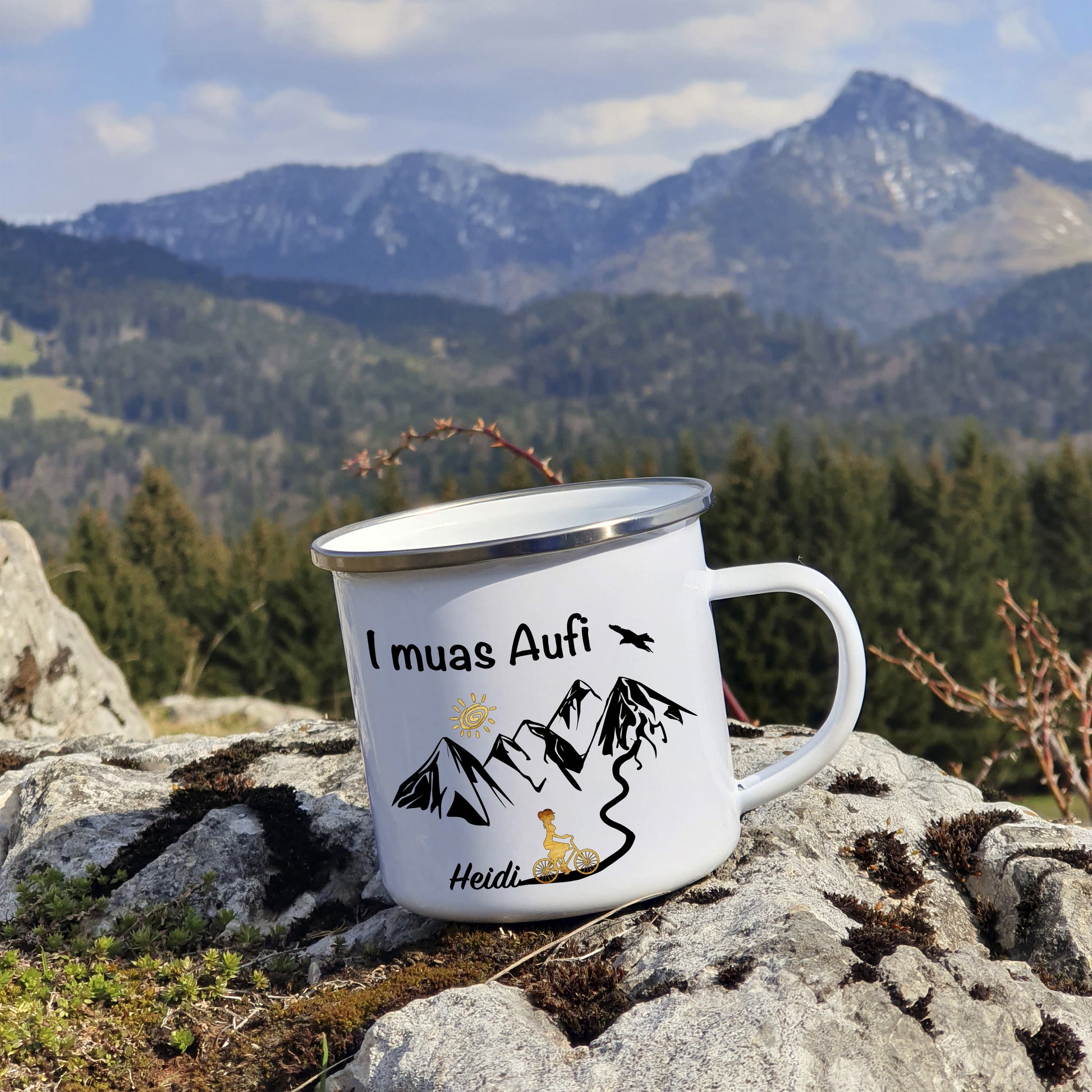 Tasse - I muas Aufi - MTB Frau personalisiert