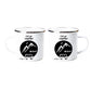 Tasse - Let's go camping - personalisiert - Emaille (Silber)