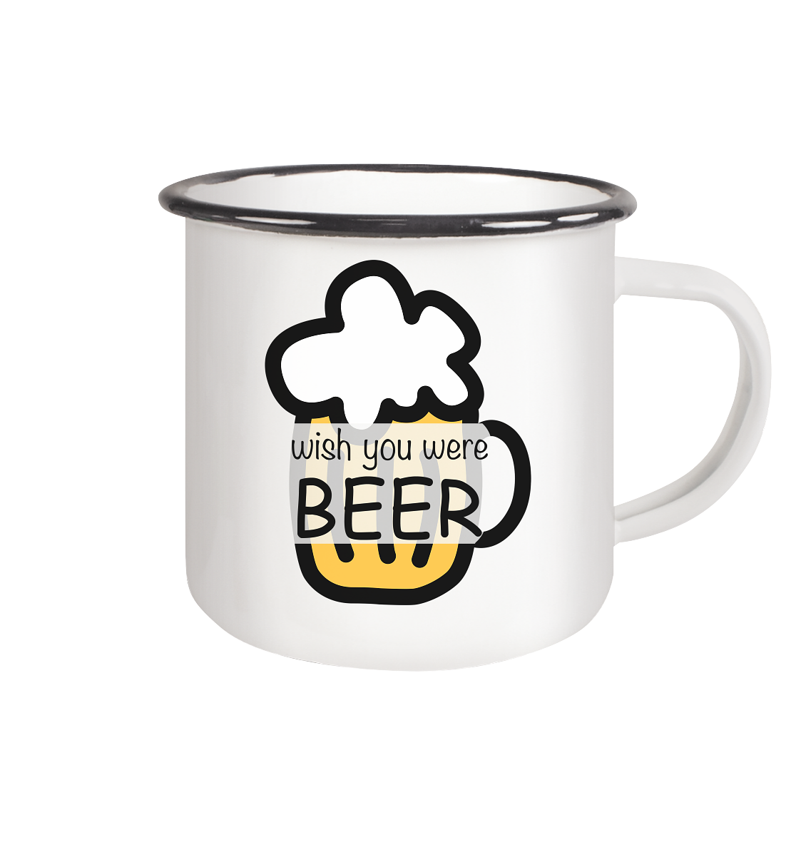 Tasse - wish you were beer - Emaille