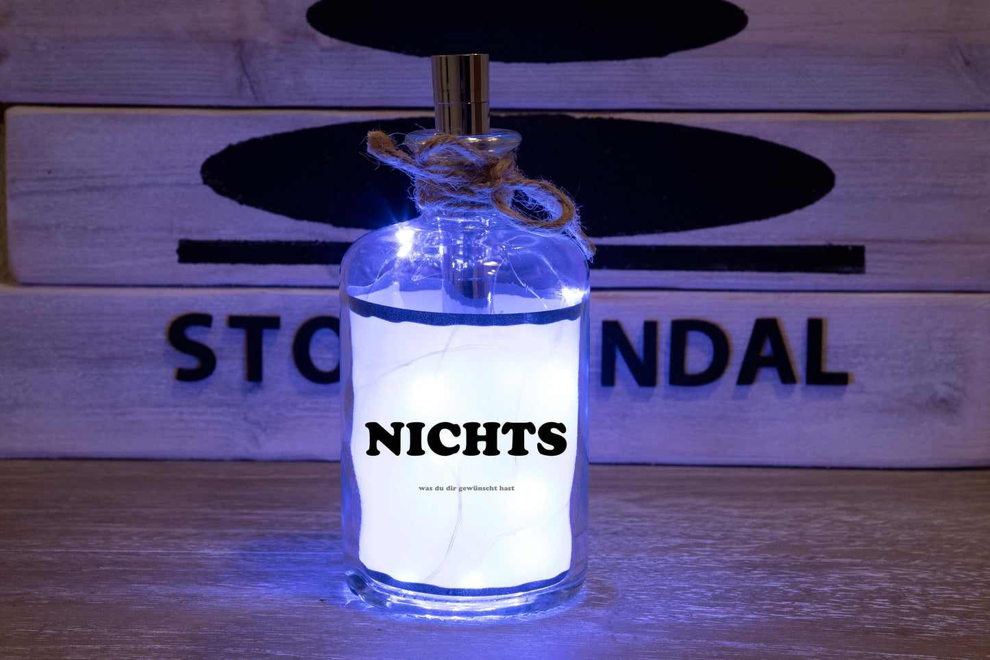 Stoamandal Flaschenlicht - NICHTS was du dir gewünscht hast - LED Flaschenpost beleuchtet