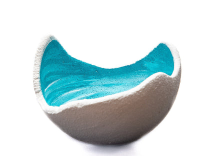 Lichtschale swirly blue lagoon - Beton weiss